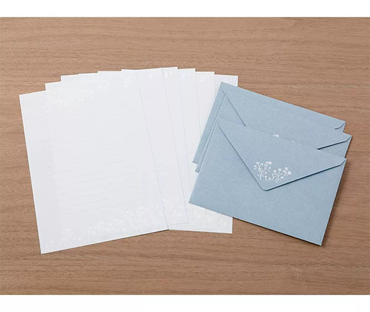 Midori - Ensemble de papier à lettres et enveloppes (argent à chaud)