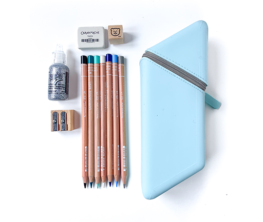 Trousse triangle Kakusta en silicone - Bleu