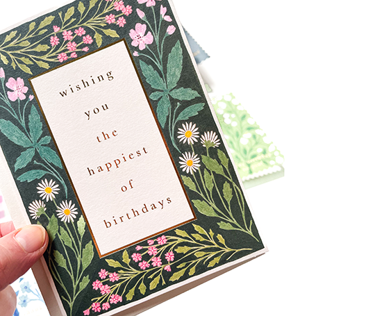 Carte double "Wishing you the happiest of birthday"