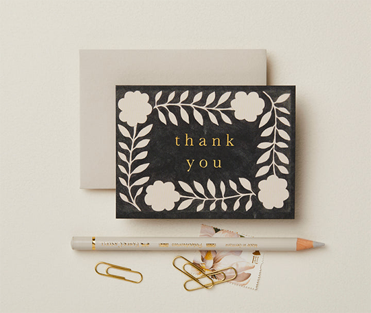 Mini carte "Thank You"- Ink Flora