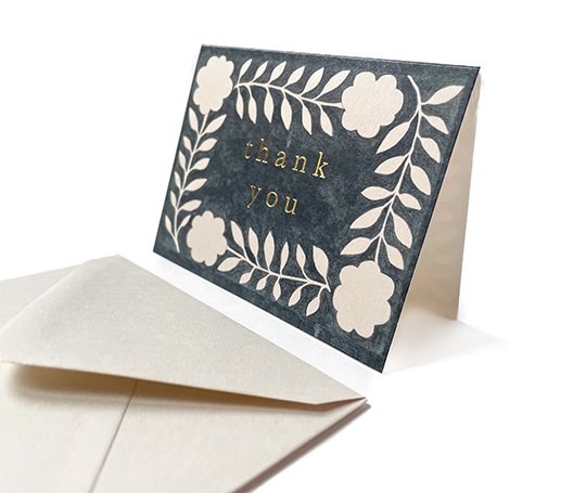 Mini carte "Thank You"- Ink Flora