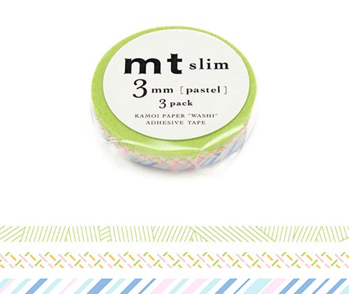 MT slim - washi tape 3 mm Pastel formes