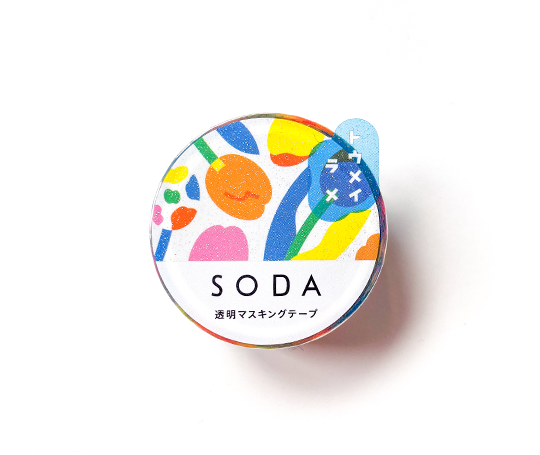 Soda - Masking tape à paillettes - Tulipes