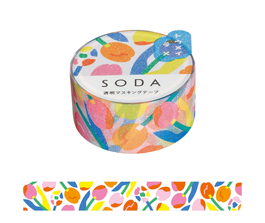 Soda - Masking tape à paillettes - Tulipes