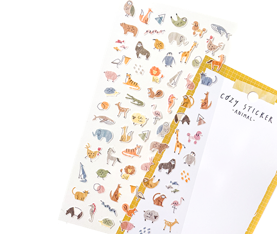 Planche d'autocollants Cozy - Animaux