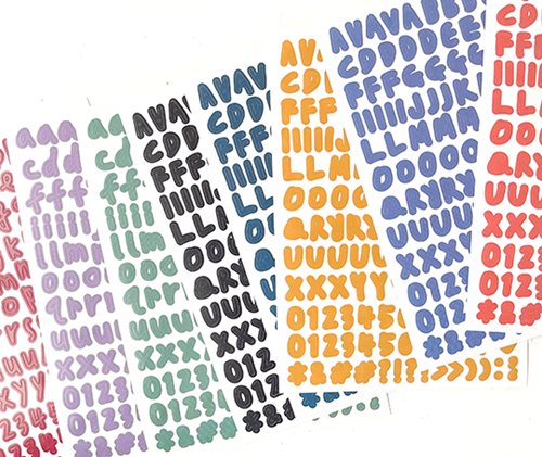 Set de 10 feuillets d'autocollants - alphabet