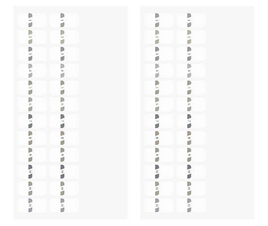 Index autocollant & numéroté - nuances de gris