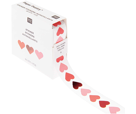 Distributeur d'autocollants en forme de coeur - petit