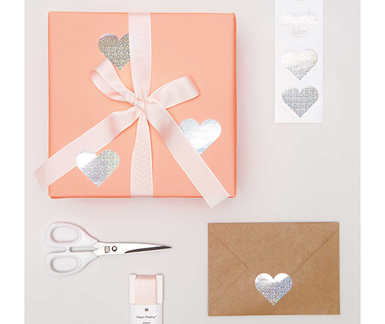 Distributeur d'autocollants en forme de coeur - Holographique