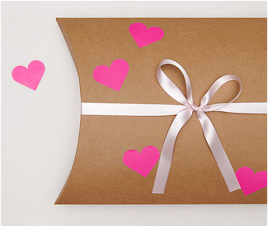 Distributeur d'autocollants en forme de coeur - Rose fluo