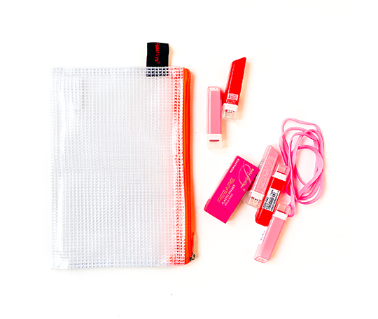 Pochette A6 à tirette orange fluo