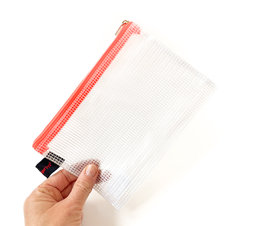 Pochette A6 à tirette orange fluo
