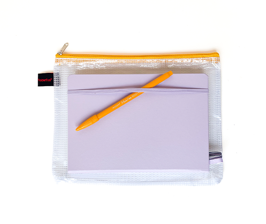 Pochette A5 à tirette jaune