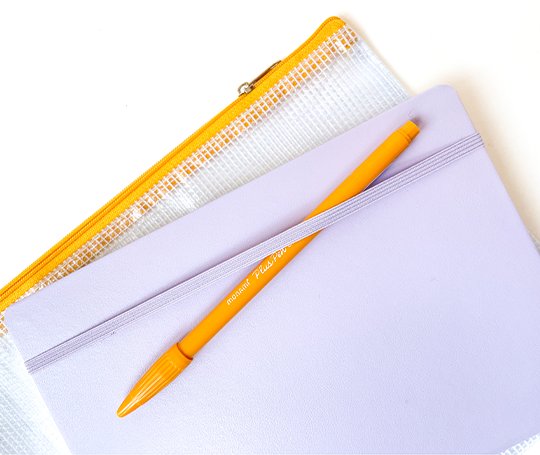 Pochette A5 à tirette jaune