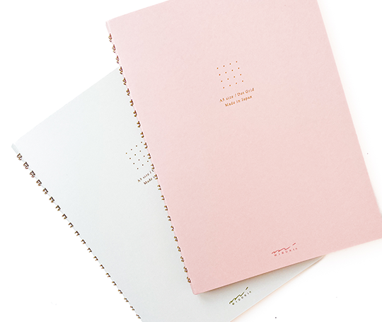 Midori - carnet à spirales à papier rose Dot Grid