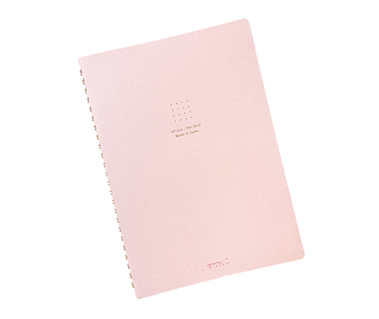 Midori - carnet à spirales à papier rose Dot Grid