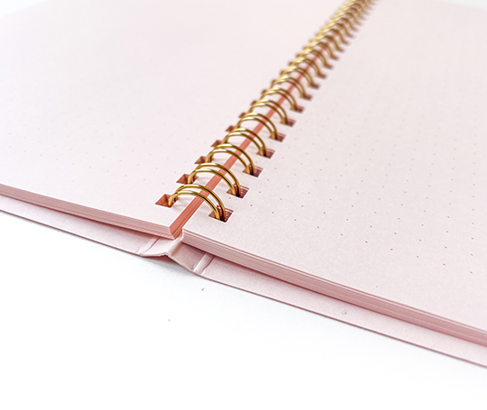 Midori - carnet à spirales à papier rose Dot Grid