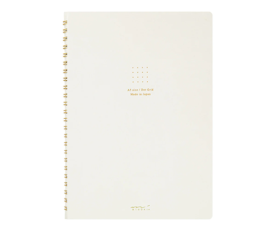 Midori - carnet à spirales à papier blanc Dot Grid