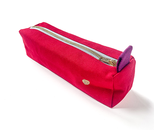 Trousse à crayons Iona en coton bio - Cherry