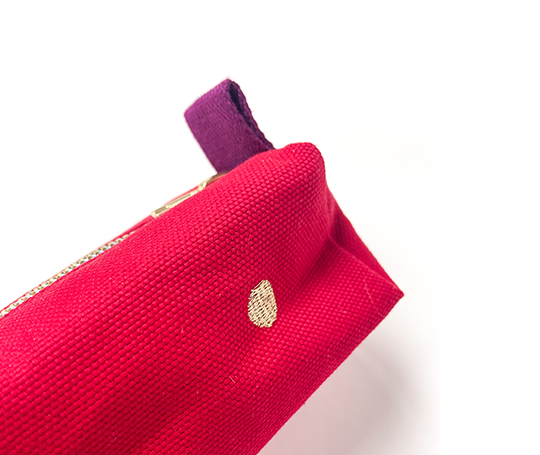 Trousse à crayons Iona en coton bio - Cherry