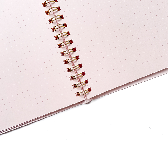 Midori - carnet à spirales à papier rose Dot Grid