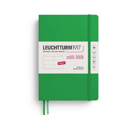 Leuchtturm agenda 25/26 A5 rigide en blocs - Spring Leaf