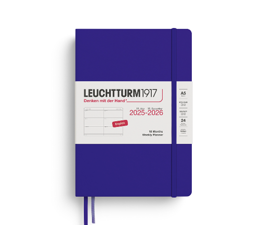 Leuchtturm agenda 25/26 A5 rigide en blocs - Ink