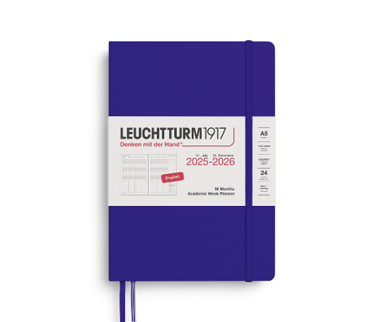 Leuchtturm agenda 25/26 A5 rigide en colonnes - Ink