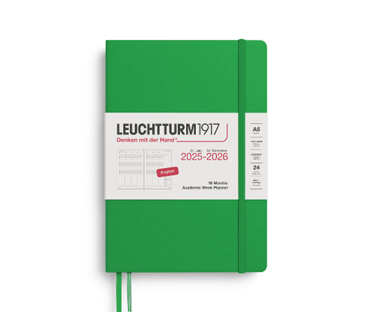 Leuchtturm agenda 25/26 A5 rigide en colonnes - Spring Leaf