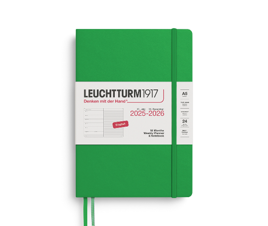 Leuchtturm agenda 25/26 A5 souple semaine & notes - Spring Leaf
