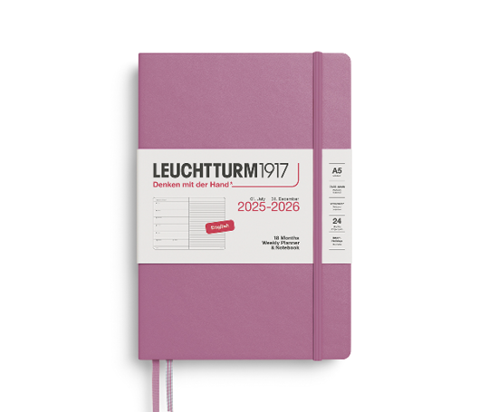 Leuchtturm agenda 25/26 A5 souple semaine & notes - Dusty Rose