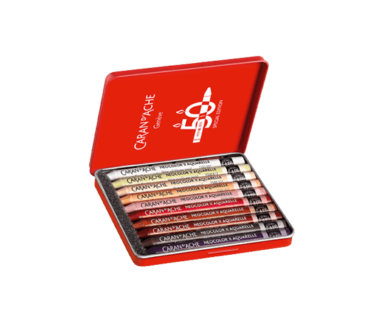 Caran d'Ache NEOCOLOR II Aquarelle 50 ans 10 pastels -  Portrait