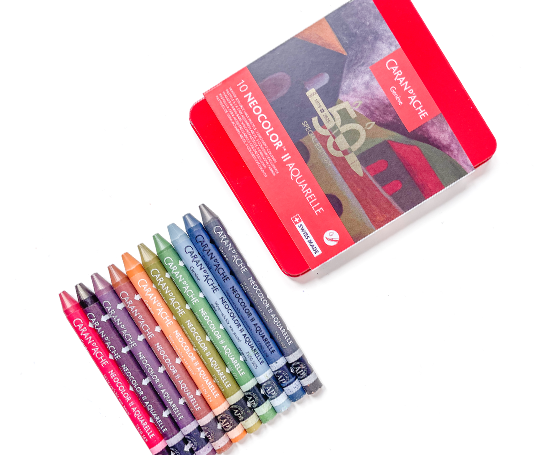Caran d'Ache NEOCOLOR II Aquarelle 50 ans 10 pastels -  Dark