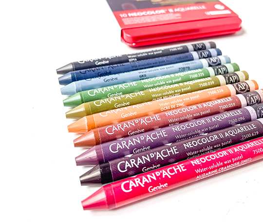Caran d'Ache NEOCOLOR II Aquarelle 50 ans 10 pastels -  Dark