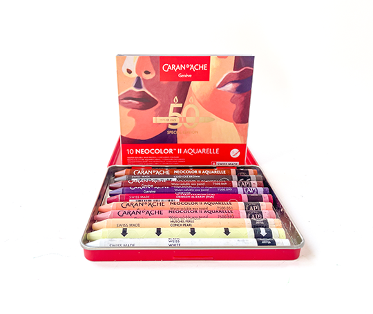 Caran d'Ache NEOCOLOR II Aquarelle 50 ans 10 pastels -  Portrait