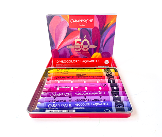 Caran d'Ache NEOCOLOR II Aquarelle 50 ans 10 pastels -  Pop