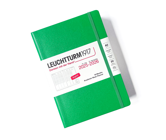Leuchtturm agenda 25/26 A5 rigide en colonnes - Spring Leaf