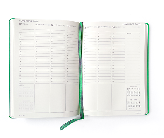 Leuchtturm agenda 25/26 A5 rigide en colonnes - Spring Leaf