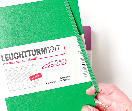 Leuchtturm agenda 25/26 A5 rigide en colonnes - Spring Leaf
