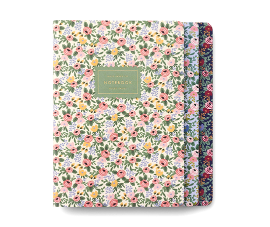 Rifle Paper co - Set de 3 carnets à couverture souple Rosa