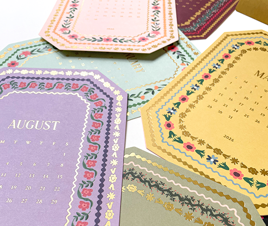 Rifle Paper Co. - Calendrier de bureau 2026 en laiton Wildwood