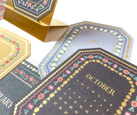 Rifle Paper Co. - Calendrier de bureau 2026 en laiton Wildwood