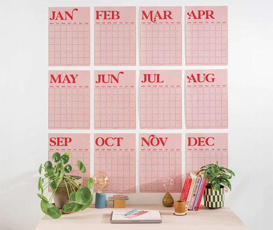 Wall planner non daté A3