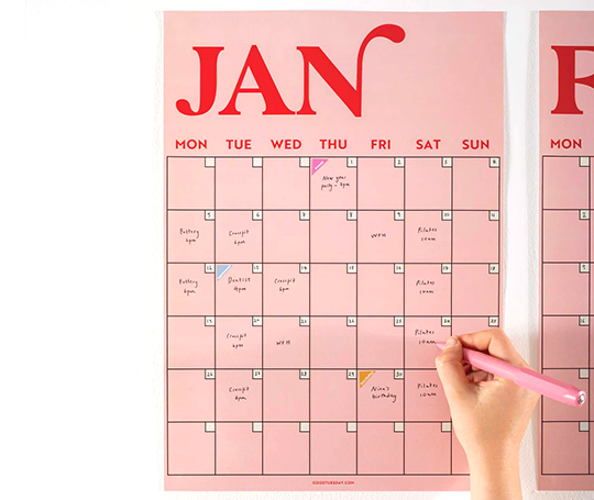 Wall planner non daté A3