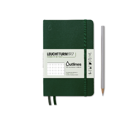 Leuchtturm Outlines carnet souple anti-intempéries - Walden Green