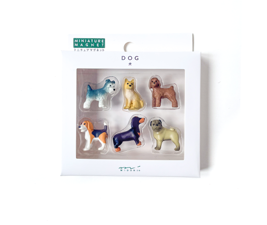 Midori - 6 mini aimants - Chiens