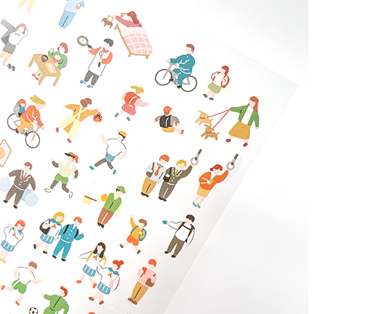 Planche d'autocollants - Personnages