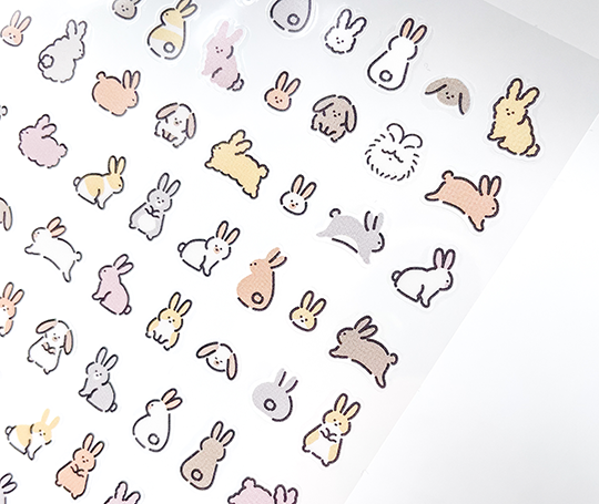 Planche d'autocollants - Mini lapins