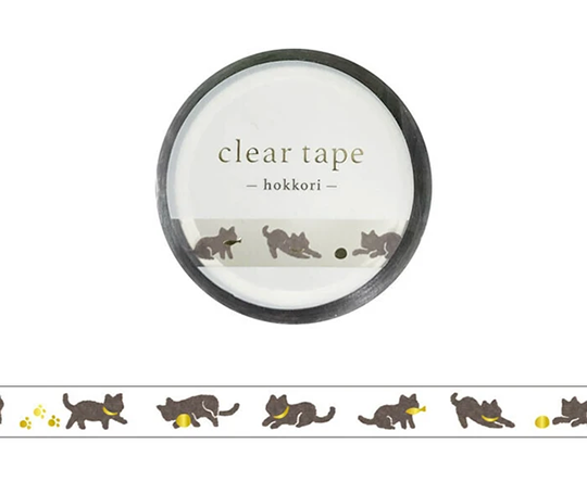Tape transparent - Chats noirs et dorés