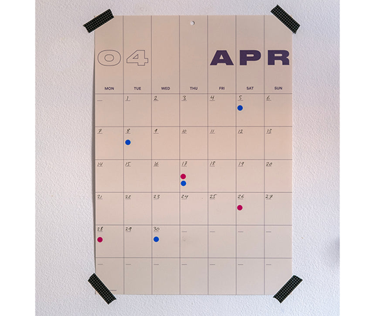 Wall planner non daté A3